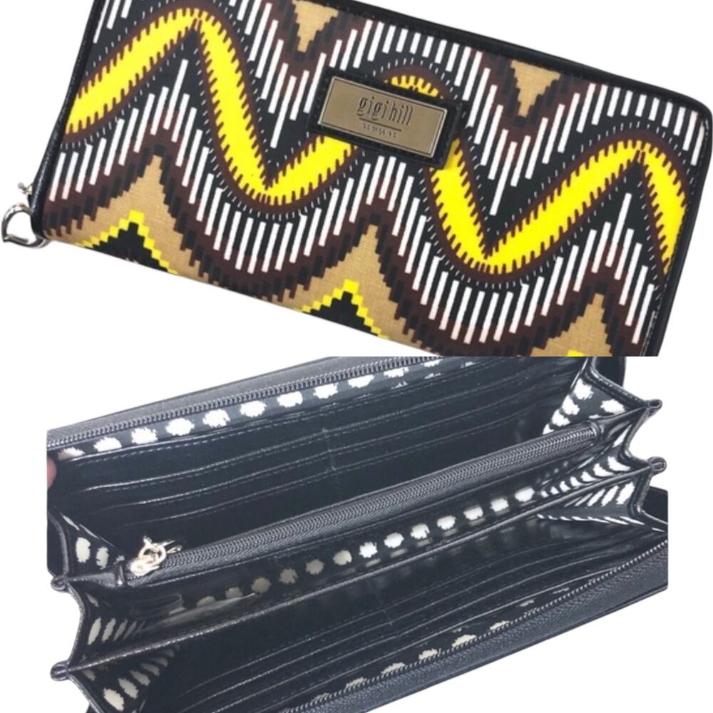 NWT Gigi Hill The Rita Large Continental Style Full Zip Wallet in Sundust Print